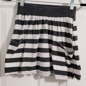 Gray and White Striped Skirt W/ Pockets- 2 For $10